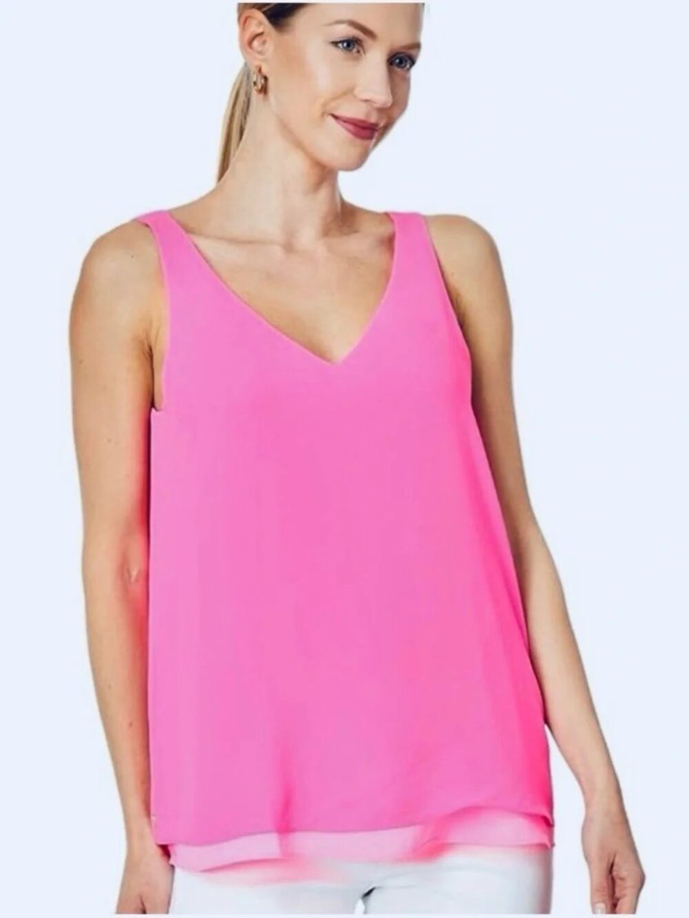Lilly Pulitzer, Florin Reversible Tank Top size XL, (hot pink/light pink)
